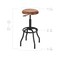 Seville Classics Acacia Wood Top Pneumatic Adjustable Work Stool